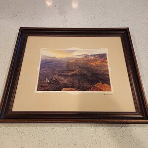 Artist James Thompson Framed Photograph Grand Canyon Clouds Skyline 19x23"
